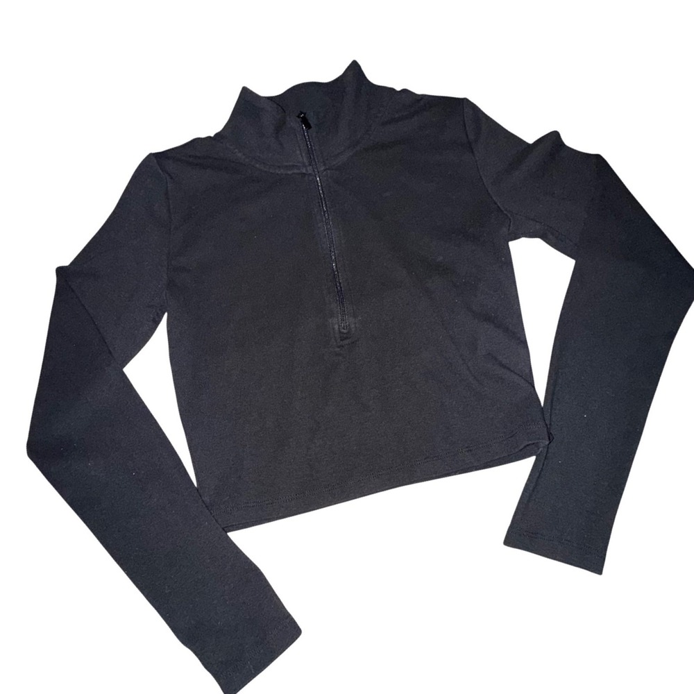 Sunday‎ Best Black Long Sleeve Cropped Mock Neck Small Streetwear Gothic Punk